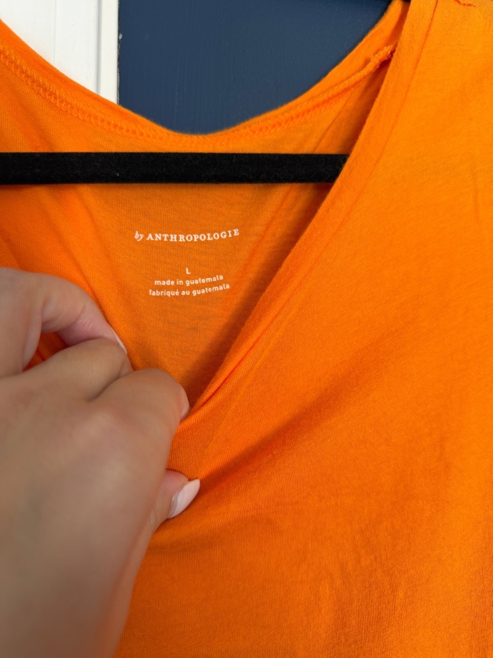 Anthropologie Bright Orange Draped Short-Sleeve Tee - Picture 2 of 3